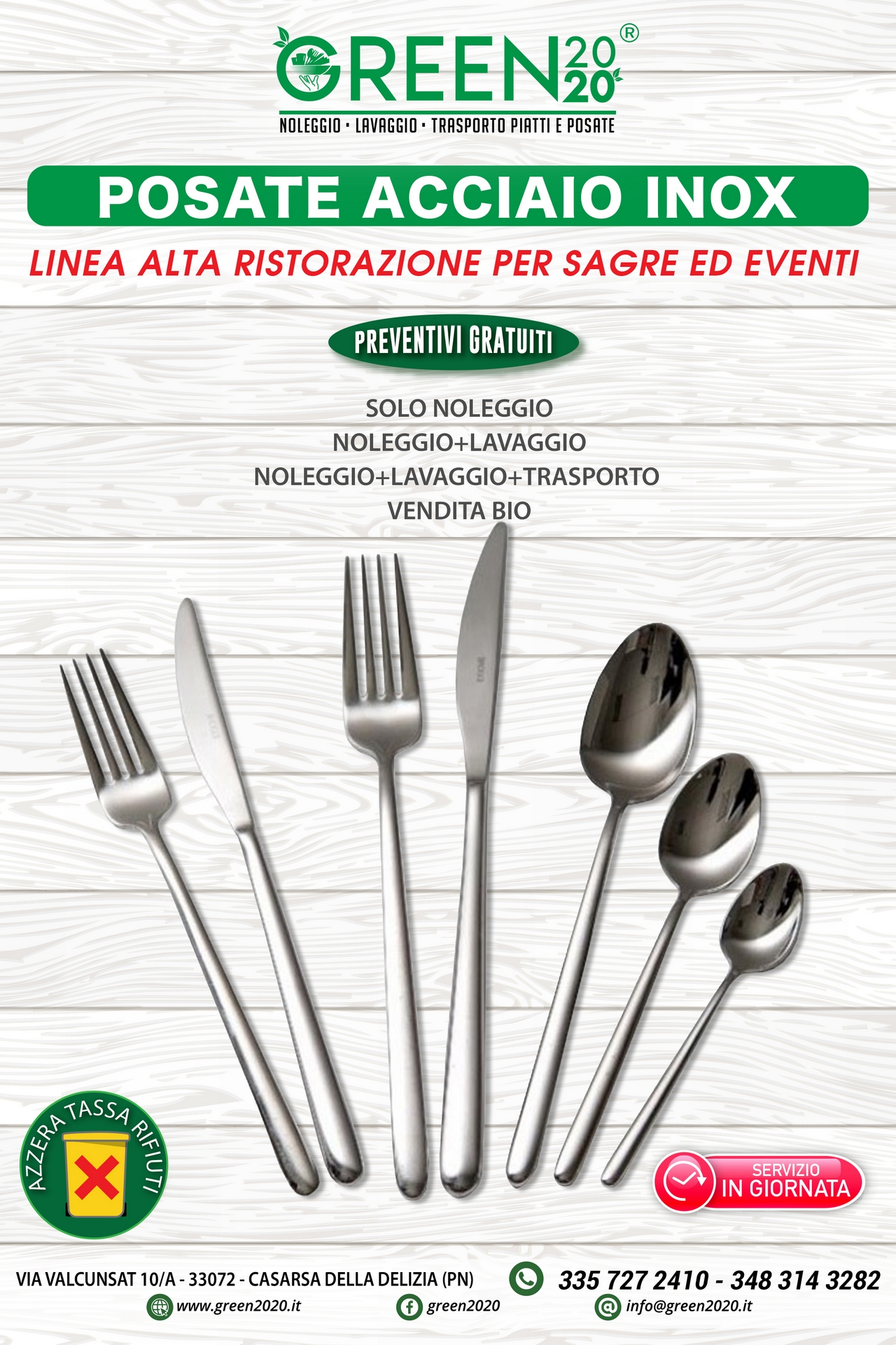 Posate in acciaio inox per noleggio eventi sagre e catering